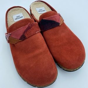 Earth Origins Women's Rust Suede Slip-On Clog